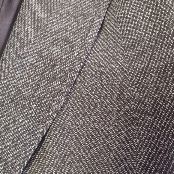 New York & Company 7th Avenue Brown Herringbone Suit Blazer Size Women's 10 - Picture 6 of 9